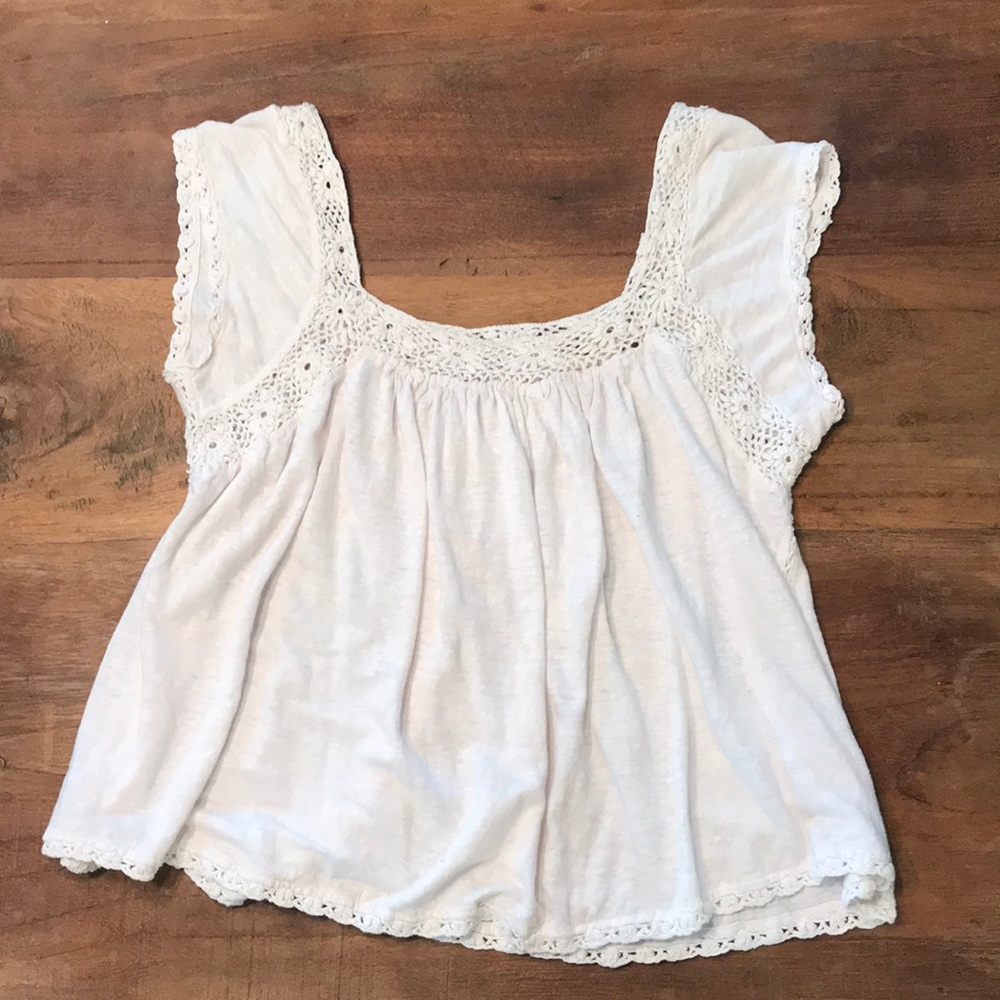 Calypso St. Barth White Lace Flowy Shirt